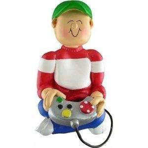  3337 Male Videogamer Personalized Christmas Ornament: Home 