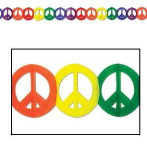   Party By Beistle Company Rainbow Peace Sign Garland: Everything Else