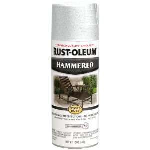 Rust Oleum 248072 12 Ounce Metal Finish Spray Paint, Hammered White