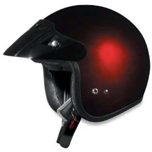   75 Open Face Motorcycle Helmet Wine Red Large L 0104 0092: Automotive