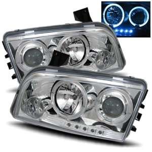  06 10 Dodge Charger Chrome LED Halo Projector Headlights 