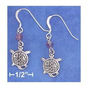  Sterling Silver Antiqued Southwest Turtle Earring with 