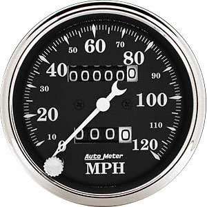   Tyme Black 3 1/8 120 mph In Dash Mechanical Speedometer: Automotive