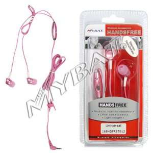  Hot Pink High Quality Stereo Handsfree Earplugs Headset 