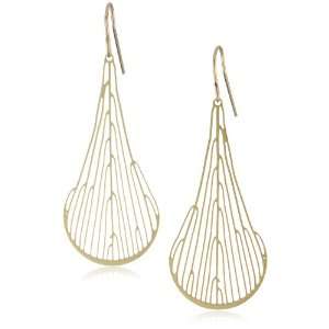  Nervous System Dichotomous Gold Plated Earrings: Jewelry