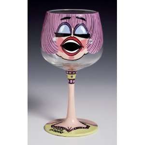  Sass itude by Alice Art Wine Glass   Char Donnay: Kitchen 