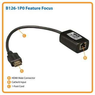  Tripp Lite B126 1P0 HDMI Over Cat5 Passive Extender Remote 