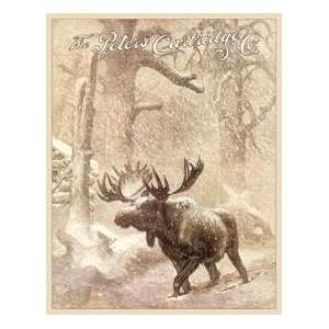  Moose In Snow Nature tin sign #1140 