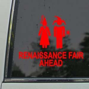  RENAISSANCE MIDDLE AGE FAIR Red Decal Window Red Sticker 