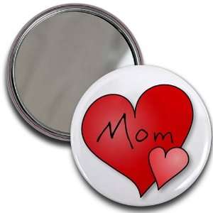  MOM HEART Mothers Day 2.25 inch Glass Pocket Mirror 