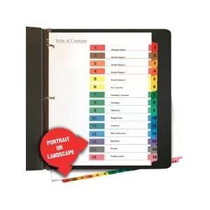  Table Of Contents Dividers, Tabs Indexed 1 15, Multicolor 