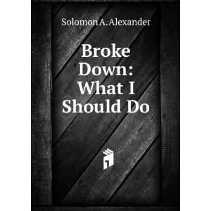  Broke Down What I Should Do Solomon A. Alexander Books