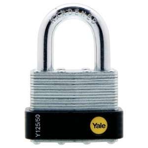  Yale Y125/50/129/1 Laminated Steel Padlock with Brass 5 