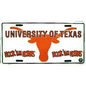  Texas / Hookem Horns embossed metal auto tag Automotive