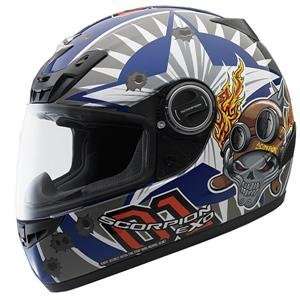  Scorpion EXO 400 Dogfight Helmet   Medium/Blue: Automotive