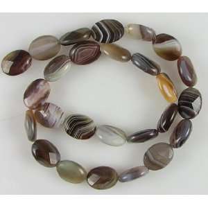  16mm faceted botswana agate flat oval beads 16
