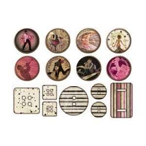  New   Burlesque Resin Stickers 12/Pkg by Fabscraps Arts 