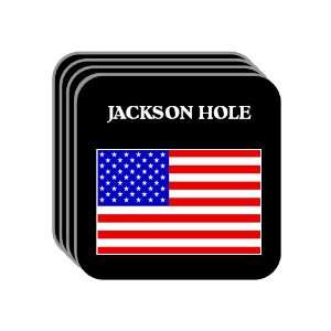 US Flag   Jackson Hole, Wyoming (WY) Set of 4 Mini Mousepad Coasters