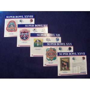 Super Bowl Patch and Stat Panel Card Complete Set 1971 1977 1992 1993 
