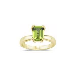  1.55 Cts Peridot Solitaire Ring in 14K Yellow Gold 5.5 