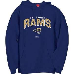  St. Louis Rams Navy Goal Line Hooded Sweatshirt: Sports 