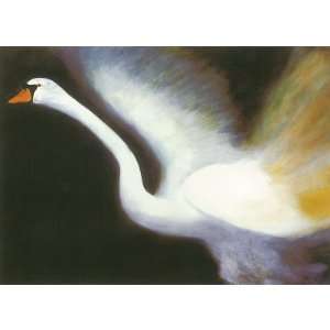 6x9) Swan Greeting Card No Envelope:  Home & Kitchen
