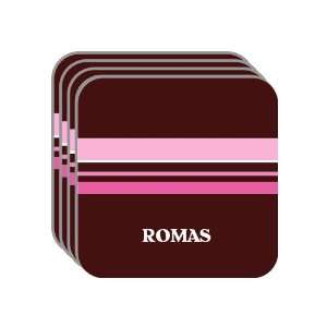 Personal Name Gift   ROMAS Set of 4 Mini Mousepad Coasters (pink 