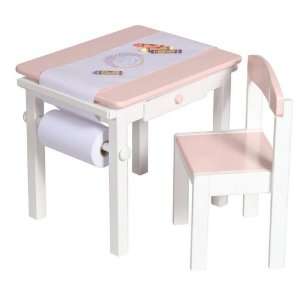  Guidecraft Art Table & Chair Set Pink: Home & Kitchen