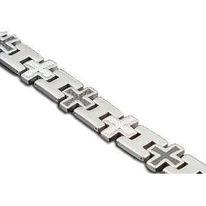  Blackjack stainless steel cross bracelet: Jewelry