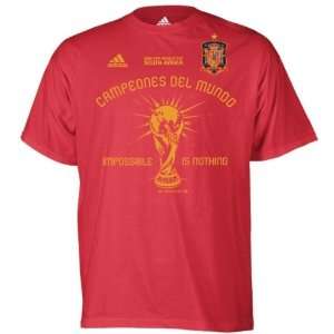  Spain 2010 World Cup Futbol / Soccer Champions Red Adult 