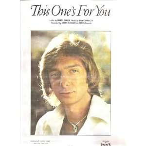  Sheet Music This One Is For You Barry Manilow 189 