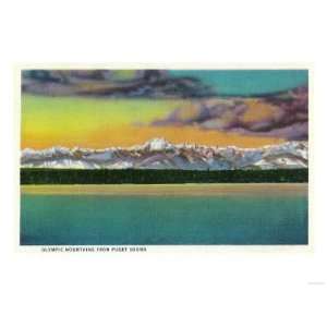 Olympic Mountains from Puget Sound   Olympic National Park Giclee 