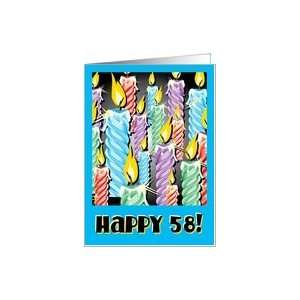  Sparkly candles  58th Birthday Card Toys & Games