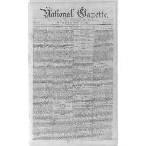    National Gazette Philadelphia,1792,Anti federalist