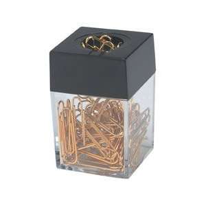  Magnetic Paper Clip Dispenser, Small, Clear w/Black Top 