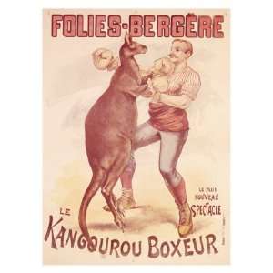  Folies Bergere, Boxing Kangaroo Giclee Poster Print, 44x60 