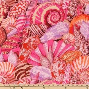  43 Wide Shell Montage Pink Fabric By The Yard: Arts 