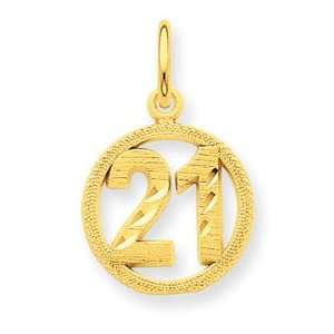   21 in A Circle Pendant   Measures 20.8x13.1mm   JewelryWeb Jewelry