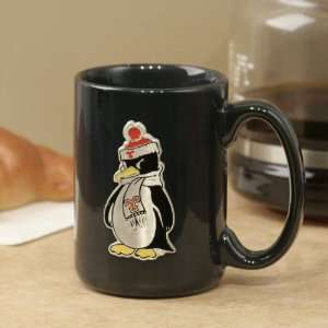 Youngstown State Penguins Black 15oz. Pewter Logo Ceramic Mug:  
