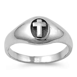  Sterling Silver Cross Ring, Size 6: Jewelry