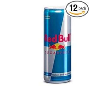 Red Bull Sugar Free, 16 Ounce Cans (Pack of 12):  Grocery 