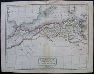 EL MAPA DE 1840 LONGMAN MAURITANIA, NUMIDIA, ÁFRICA BARBARY