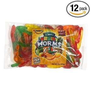 Albanese Gummi Fruity Worms, 16 Ounce Bags (Pack of 12):  
