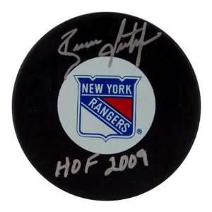 Brian Leetch Autographed Puck   with HOF 2009 