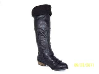   By Guess Calf Boots By Marciano Harlan Black Faux Fur Upper 6  