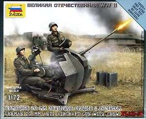 Zvezda 1/72 6117 WWII German 20mm Anti Aircraft Gun !!!  