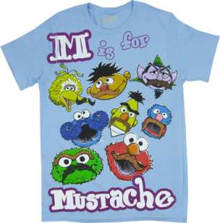 Is For Mustache   Sesame Street T shirt  