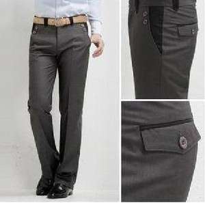 Men Luxury Multi Button Casual Slim Fit Dress Trousers Pants 2 color 