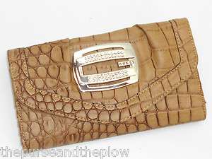 NEW GUESS COGNAC CARRIAGE SLG CHECKBOOK CLUTCH WALLET NWT 