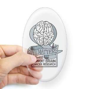 Grey Matters Support Brain Cancer Research Sticker Health Oval Sticker 